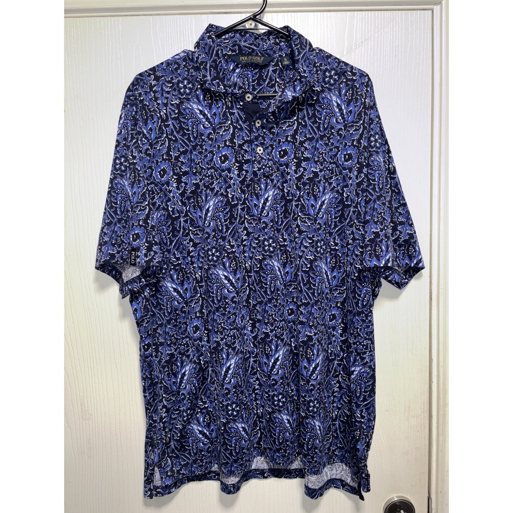 Polo Golf Ralph Lauren Polo Shirt Pro Fit Blue Floral Men's Size XL